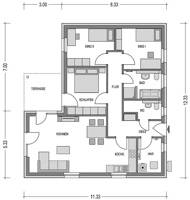 Cumulus 540 Grundriss EG Cumulus 540 Grundriss EG